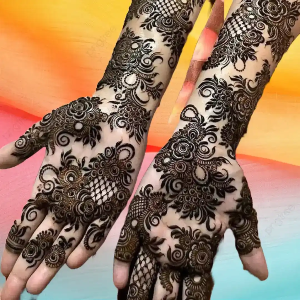 Royal front hand mehndi design